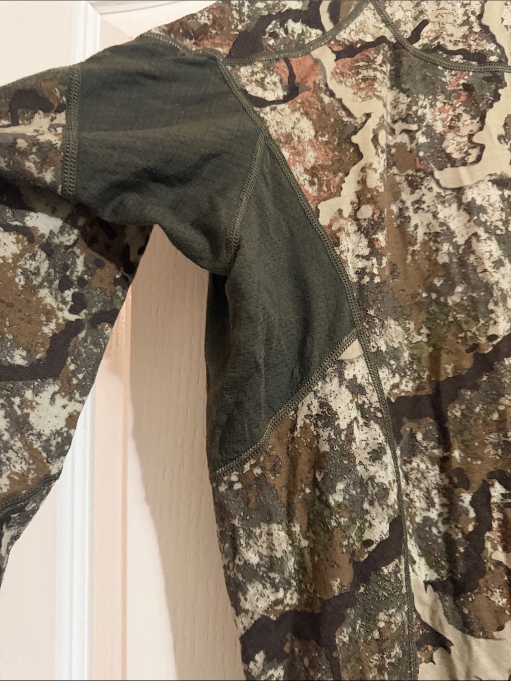 First Lite Men's Camo Long Sleeve Performance Top - Olive, Brown, Tan - Picture 7 of 7